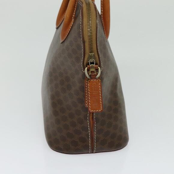 CELINE Macadam Canvas Hand Bag Pvc Leather Brown Gold - Picture 4 of 12